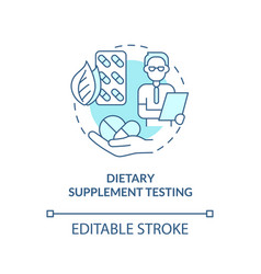 Dietary Supplement Testing Turquoise Concept Icon