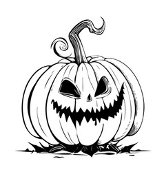 Fun Halloween Pumpkin Hand Drawn Sketch