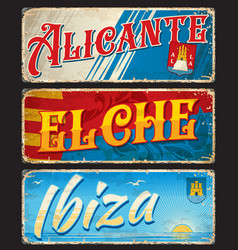 Alicante Elche Ibiza Spanish City Travel Plates