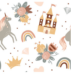 Princess Seamless Pattern In Scandinavian