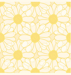 Seamless Pattern Translucent Daisy Flowers