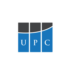 Upc Letter Logo Design On White Background