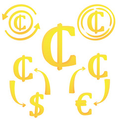 3d Ghanian Cedii Currency Symbol Icon Ghana