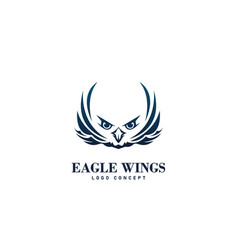 Eagle Wings Logo Design Template Flat Style