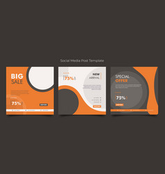 Social Media Post Template In Orange White