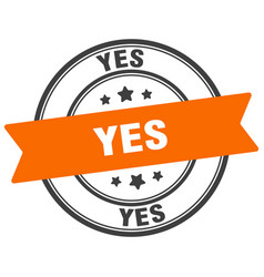 Yes Stamp Label On Transparent Background