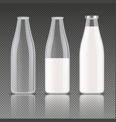 Milk Bottles Transparent Set