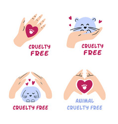 Pack Of Cruelty Free Badges Hand Drawn Collection