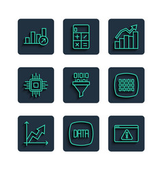 Set Line Financial Growth Data Analysis Browser