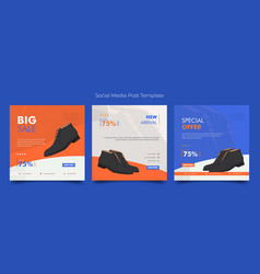 Social Media Template With Leather Shoe In Simple