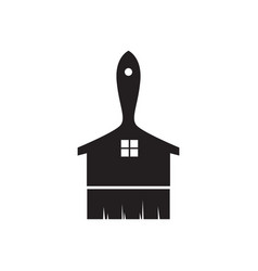 Brush Paint Home Icon Logo