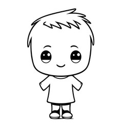 Cute Cartoon Boy With White Shirt And Blue Jeans