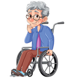 Old Woman Sitting On Wheelchair