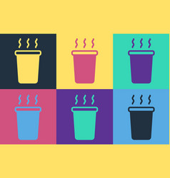 Pop Art Cup Of Tea Icon Isolated On Color