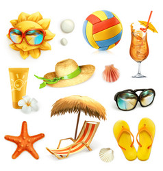 Summer Beach Set Of Icons