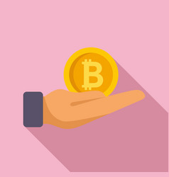 Care Bitcoin Icon Flat Crypto Money