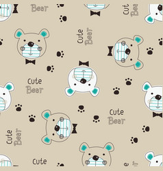 Seamless pattern with cute cartoon teddy bear Vector Image