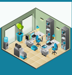 Office Interior Isometric Design