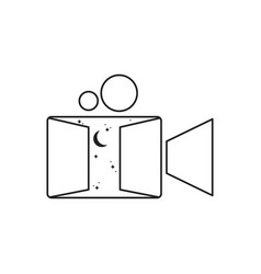 Video Door Night Icon Logo