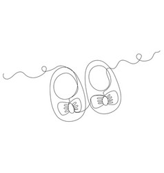 Continuous One Line Of A Pair Of Baby Shoes