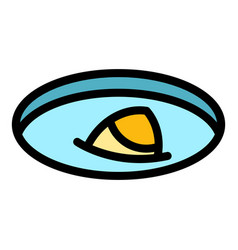 Ice Hole Fish Icon Flat