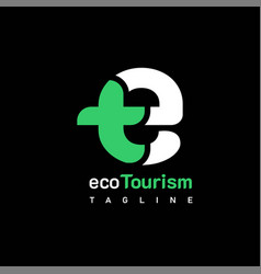 Letter Et Te E T Logo Design On White And Green