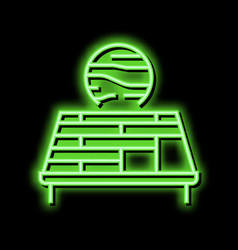 Wooden Roof Neon Glow Icon