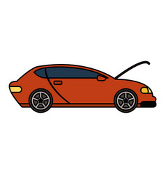 Car With Open Bonnet Mechanic Icon