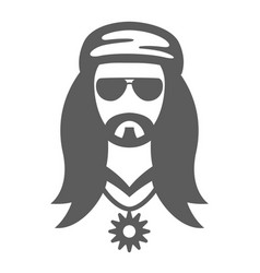 Male Hippie Portrait Minimalist Icon