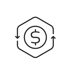 Thin Line Cash Flow Or Transaction Icon