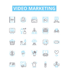 Video Marketing Line Icons Set