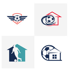 Set House Soccer Logo Design Creative