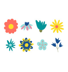 70s Retro Flower Clipart Elements