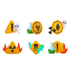 Hazard 3d Signs Biohazard And Radiation Warning