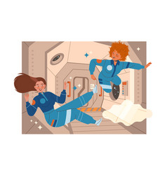 Woman Astronaut Character In Outer Space