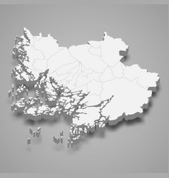 3d Isometric Map Southwest Finland Is A Region