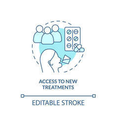 Access To New Treatments Turquoise Concept Icon