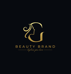 Letter g beauty face logo design icon Royalty Free Vector