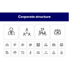 Corporate Structure Line Icon Set