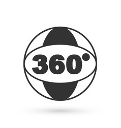 Grey 360 Degree View Icon Isolated On White