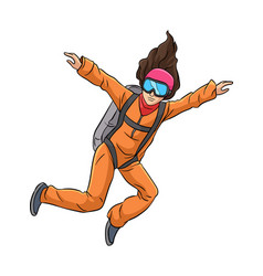 Skydiving Cartoon Colored Clipart