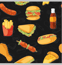 Fast Food Icon Pattern Restaurant Wallpaper