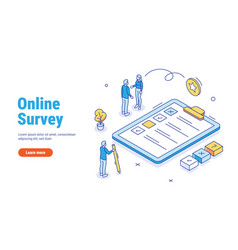 Online Survey Outline Isometric People Characters