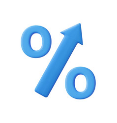 3d Percent Rise Arrow Icon