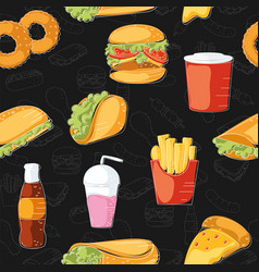 Fast Food Icon Pattern Restaurant Wallpaper