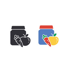 Baby Food Jar Glyph Icon On White Background