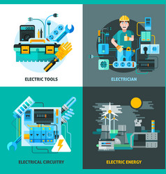 Electricity Concept Icons Set