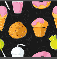 Fast Food Icon Pattern Restaurant Wallpaper