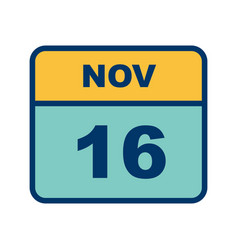 November 16th Date On A Single Day Calendar