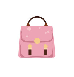 Pink Woman Bag In Flat Design Style